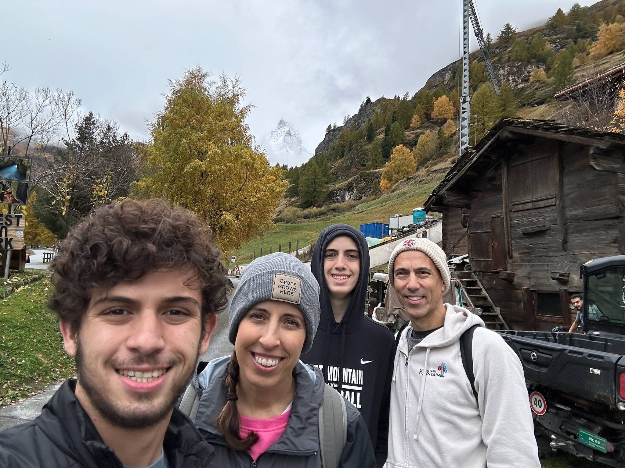 Grantham, Ivonne, Camden, Baron with Matterhorn in background